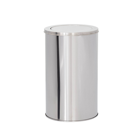 Lixeira em Aço Inox 62l Basculante Redonda 40x50