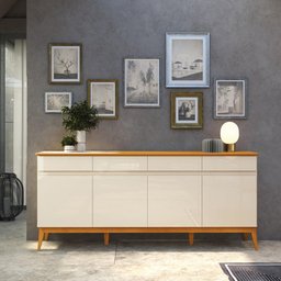 Buffet Aparador Sala Jantar 1.90mt Magnum Off White/cedro Edn - 2