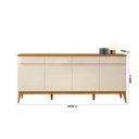Ver imagem 4 de Buffet Aparador Sala Jantar 1.90mt Magnum Off White/cedro Edn