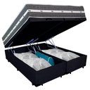Ver imagem 4 de Cama Box Baú Casal Bipartido Suede + Colchão Anjos Black Graphite Molas Ensacadas 138x188x64cm