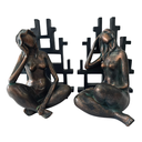 Ver imagem 1 de Jogo Aparadores de Livros em Resina - Escultura Feminina 2.35kg - 20.50cm