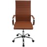 Kit 2 Cadeira Eames Esteirinha Presidente Escritório Alta Branca Preta Bege - 3