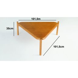 Mesa de Centro Triangular Arya Amêndoa - Jowanel - 3 Mesa de Centro Triangular Arya Amêndoa - Jowanel - 3