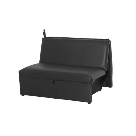 Sofá Cama 2 Lugares Compacro sem Braço 115 Larg Malu Matrix Cor:sintetico Preto