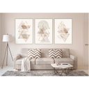 Ver imagem 2 de kit com 3 Quadros Decorativos Abstratos com Moldura e Vidro para Sala Quarto Escritório e Clínica 52