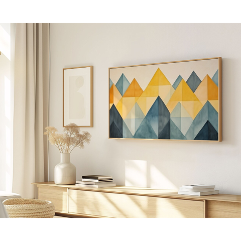 Quadro Decorativo N°99 105x60cm - Sol Montanha - Madeira Clara - Rollflex