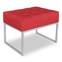 Ver imagem 1 de Puff Lisa Suede Base Metálica Industrial Prata - Pallazio Vermelho