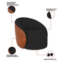 Ver imagem 3 de Poltrona Sala Orgânica Kit 2 Lua Fixa Sintético Pu Nozes/bouclê D03 - D’Rossi