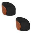 Ver imagem 2 de Poltrona Sala Orgânica Kit 2 Lua Fixa Sintético Pu Nozes/bouclê D03 - D’Rossi