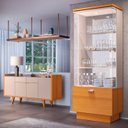 Ver imagem 2 de Buffet Aparador Sinfonia e Cristaleira Aruan H01 Off/cinamomo - Mpozenato