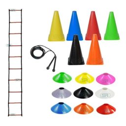 KIT TREINAMENTO FUNCIONAL ESCADA +CORDA +10 PRADOS +10 CONES - 1