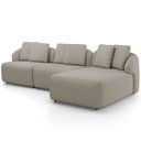 Ver imagem 6 de Sofá 3 Lugares com Chaise Direito Sala Living 248cm Arlo F04 Linho Bege Escuro - Lyam Decor