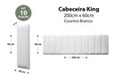 Ver imagem 2 de Placas Cabeceira Modulada Adesiva King Estofada 200cm x 60cm Kit 10 Placas - Courino Branco