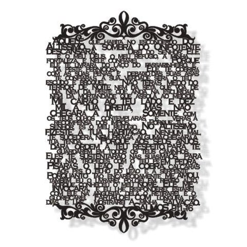 Salmo 91 40x28cm em Madeira MDF Escultura de Parede