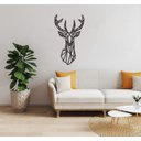 Ver imagem 3 de Cervo Veado Geométrico Poligonal 60x35cm em Madeira MDF Aplique de Parede