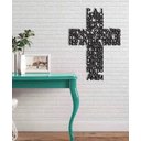 Ver imagem 1 de Pai Nosso Cruz 40x28cm em Madeira Mdf Escultura de Parede