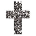 Ver imagem 1 de Pai Nosso Cruz 60x43cm Madeira MDF Aplique de Parede