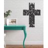 Pai Nosso Cruz 60x43cm Madeira MDF Aplique de Parede - 3