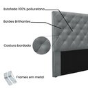 Ver imagem 3 de Cabeceira Cama Box Queen 160 Cm Tania Veludo Cinza S04 - D'Rossi