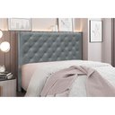 Ver imagem 2 de Cabeceira Cama Box Queen 160 Cm Tania Veludo Cinza S04 - D'Rossi