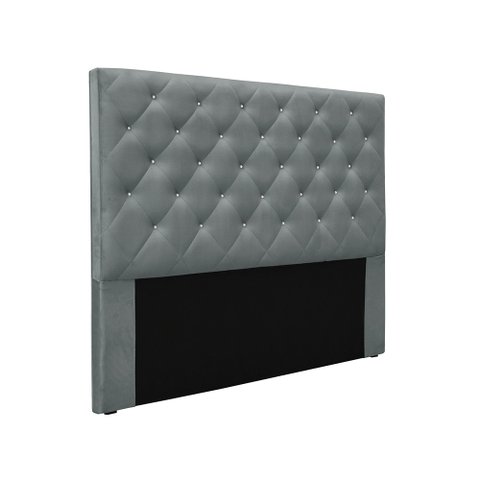 Cabeceira Cama Box Queen 160 Cm Tania Veludo Cinza S04 - D'Rossi