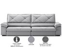 Ver imagem 6 de Sofá com Carregador Usb e Molas no Assento Retrátil Reclinável Nice 2,50m Linho Soft - Netsofas