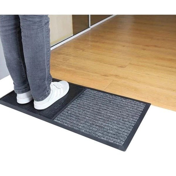 Tapete Sanitizante Preto 2 em 1 70cmx100cm Kapazi