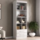 Ver imagem 1 de Estante para Livros Modulare 2 Gavetas 4 Prateleiras Branco - Panorama Móveis