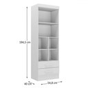 Ver imagem 4 de Estante para Livros Modulare 2 Gavetas 4 Prateleiras Branco - Panorama Móveis