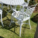 Ver imagem 2 de Jogo Conjunto de Mesa 4 Cadeiras Aluminio Fundido para Jardim Piscina