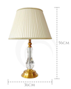 Ver imagem 3 de Abajur de Mesa Anaia de Cristal e Detalhes Dourado para Cabeceira de Cama e Salas