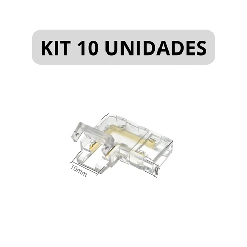 Kit 10 Emenda Curva L Fita Led 10mm 12v 24v