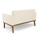 Ver mais imagens de Conjunto 2 Poltronas e 1 Namoradeira Decorativa Karen Pés Fixo em Madeira Castanho Veludo Bege G19 -