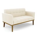 Ver imagem 7 de Conjunto 2 Poltronas e 1 Namoradeira Decorativa Karen Pés Fixo em Madeira Castanho Veludo Bege G19 -