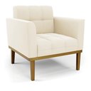 Ver imagem 6 de Conjunto 2 Poltronas e 1 Namoradeira Decorativa Karen Pés Fixo em Madeira Castanho Veludo Bege G19 -