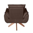 Ver imagem 2 de Poltrona/cadeira Decorativa Glamour Opala com Base Giratória 30cm em Madeira Marrom