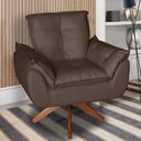 Ver imagem 1 de Poltrona/cadeira Decorativa Glamour Opala com Base Giratória 30cm em Madeira Marrom