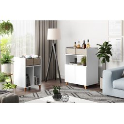 Aparador Bar Multiuso com 2 Cestos Drink 1004 Branco TX Be - 1