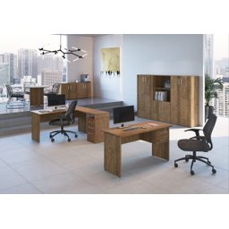 Mesa de Reunião Redonda para Escritório 100cm Ative Vermont Home Office Artesano - 2 Mesa de Reunião Redonda para Escritório 100cm Ative Vermont Home Office Artesano - 2