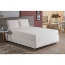 Ver imagem 1 de Jogo de Cama King Nobre 3 Peças Luva de Box 55cm de Altura Malha 100% Algodão - Branco