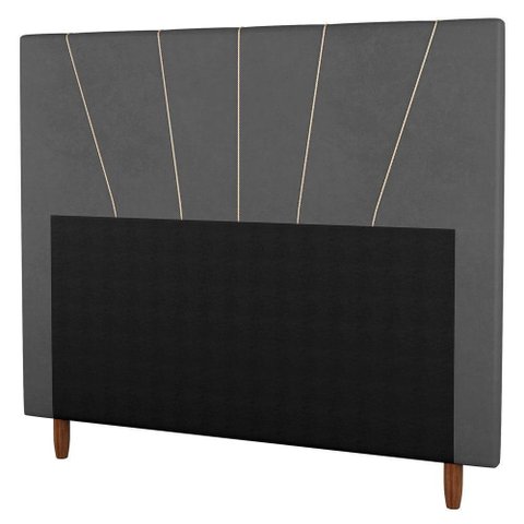 Cabeceira Cama Box Casal Dallas 140Cm Linho Cinza