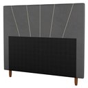 Ver imagem 1 de Cabeceira Cama Box Casal Dallas 140Cm Linho Cinza