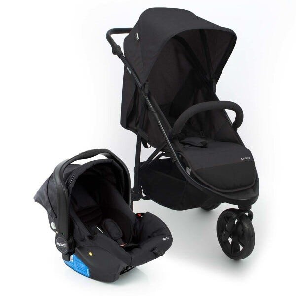 Carrinho de bebê Travel System Collina Trio Black Infanti + bebê conforto + Base - 8