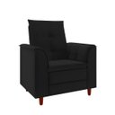 Ver imagem 2 de Poltrona para Sala Confortável Decorativa Londres Suede:preto