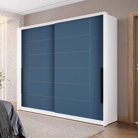 Guarda Roupa 180,1cm com 2 Portas de Correr e 2 Gavetas 240844 Lisboa Politorno Móveis