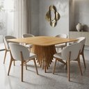 Ver imagem 4 de Mesa de Jantar 6 Lugares Quadrada Base Ripada 150cm Diadema B05 Amêndoa Cinamomo - Lyam Decor