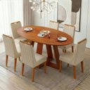 Ver imagem 2 de Conjunto Sala de Jantar Mesa 1,80m Vick 6 Cadeiras Bel