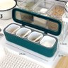 Dispenser Porta Temperos 4 Divisorias com Colher Medidora Verde Re269 Snel Home - 6
