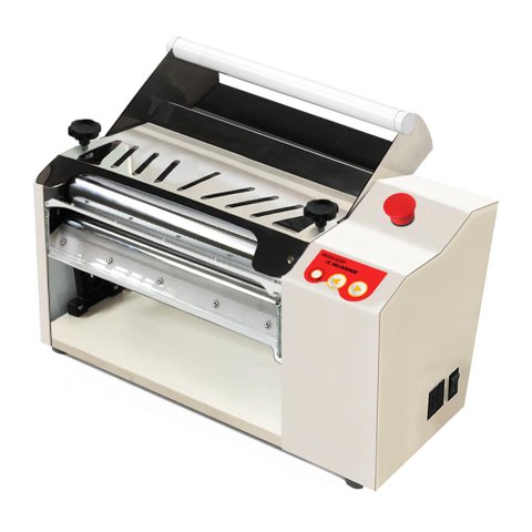 Cilindro Laminador de Massas Elétrico Pro Bivolt Regulador Velocidade Aço Carbono Inox Cozinha
