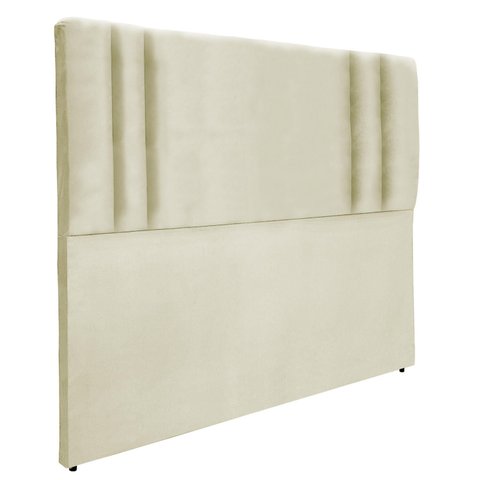 Cabeceira de Cama Estofada Siena Double Essencial Suede Rbl:casal Tradicional/bege